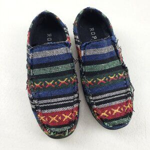 Roper Liza Southwest Slip On Shoe Womens 6 Multicolor Driving Moc Western Knit